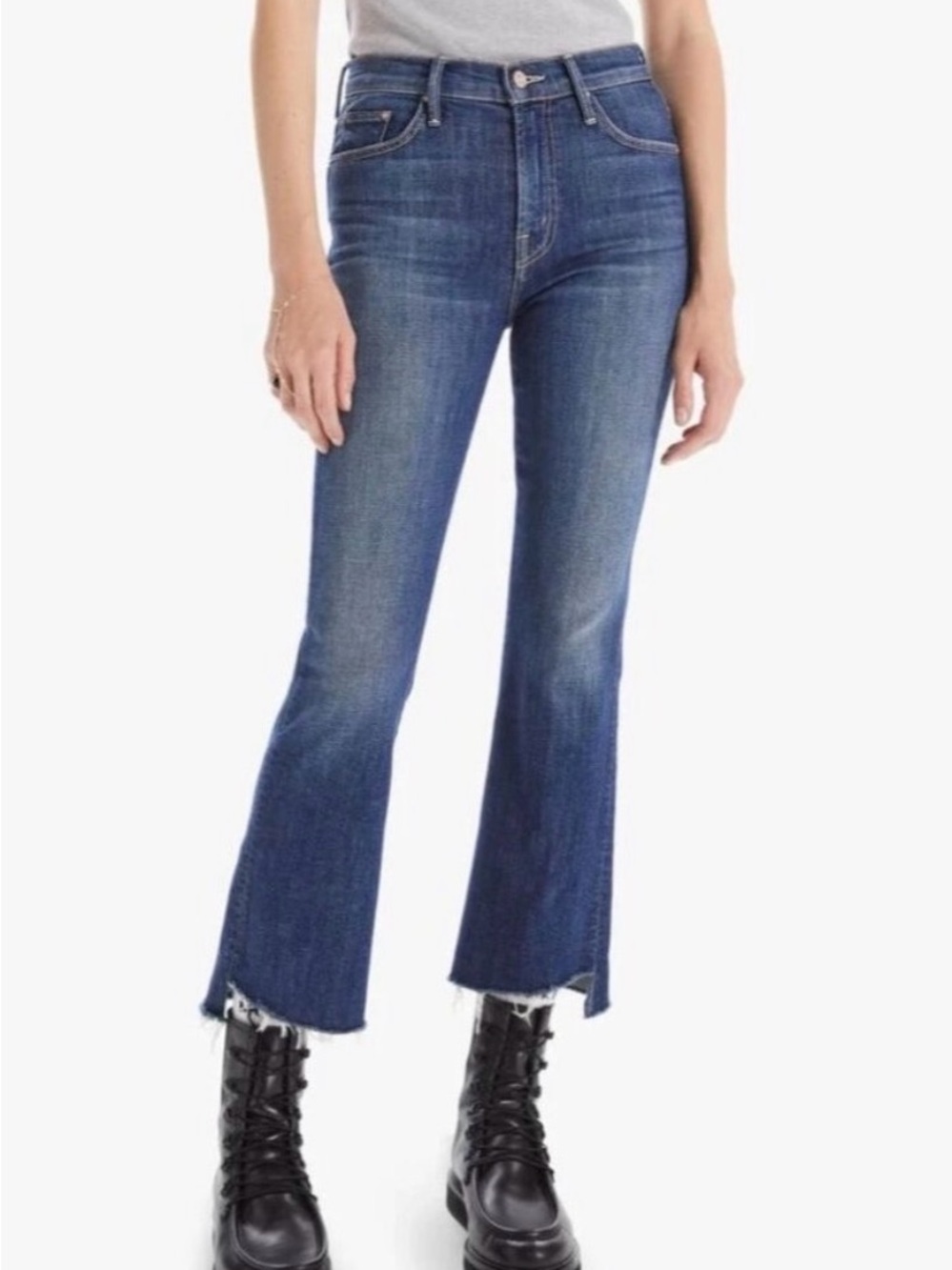 MOTHER The Insider Crop Step Fray Mother Superior Jeans — Bad Reputation Size 31